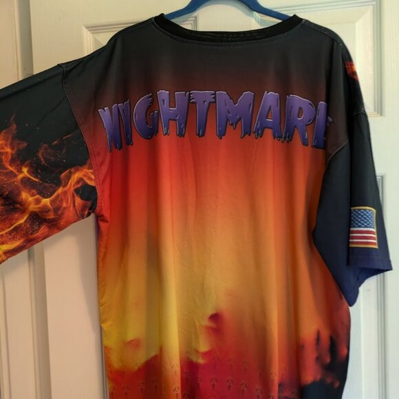 Ultra Rare Sample Nightmares Oversized Tee Flame Print Unique - Picture 3 of 6